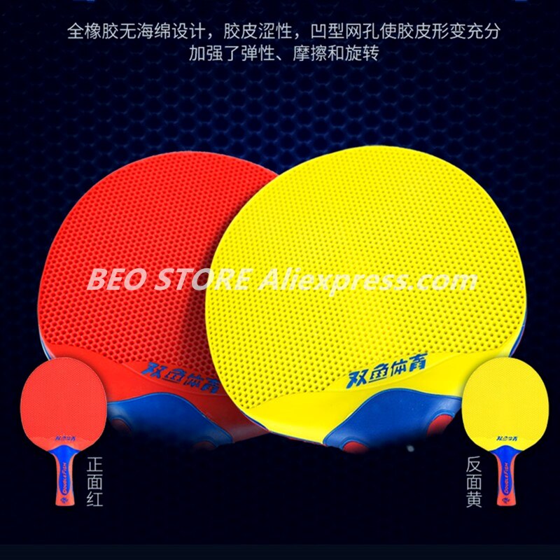 Podwójna ryba plastikowa rakieta robić tenisa stołowego wklęsła siatka gumowa Super lekka podwójna rybka świst Pong nietoperz rakieta