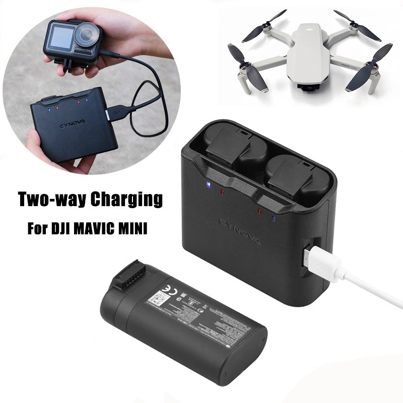 Batterij Balance Charger Manager Hub Twee Batterijen Usb Parallel Twee-weg Opladen Huishoudster Voor Dji Mavic Mini Drone Accessoires