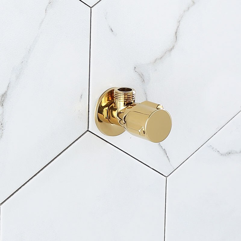 Messing Driehoek Klep Water Regelklep Goud Hoek Valve Badkamer Tap Water Valve 1/2*1/2 Messing Chroom Hoek Kleppen