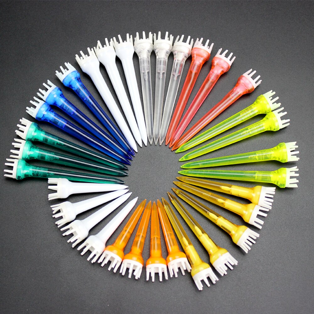 10 Teile/los Kunststoff Golf Abschläge 50mm/62mm/78mm-Reduzieren Reibung & Seite Dreh, mehr dauerhaft & Stabile Golf Kunststoff Abschläge (Zufällige Farben)