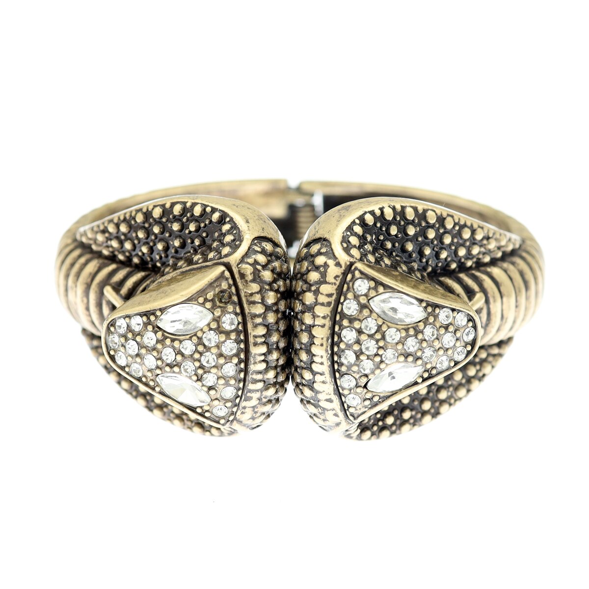 Rhinestone Cobra Hinged Snake Chunky Cuff Bangle Bracelet Egyptian Cleopatra Costume Halloween Statement African Jewelry: Default Title