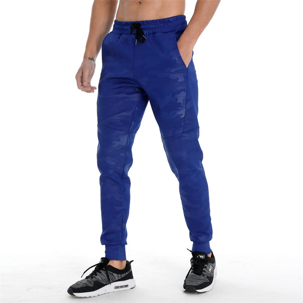 Camouflage joggingbroeken heren hardloopbroeken katoenen trainingsbroeken sportschool fitness trainingsbroeken heren herfst trainingsbroeken: Blauw / M
