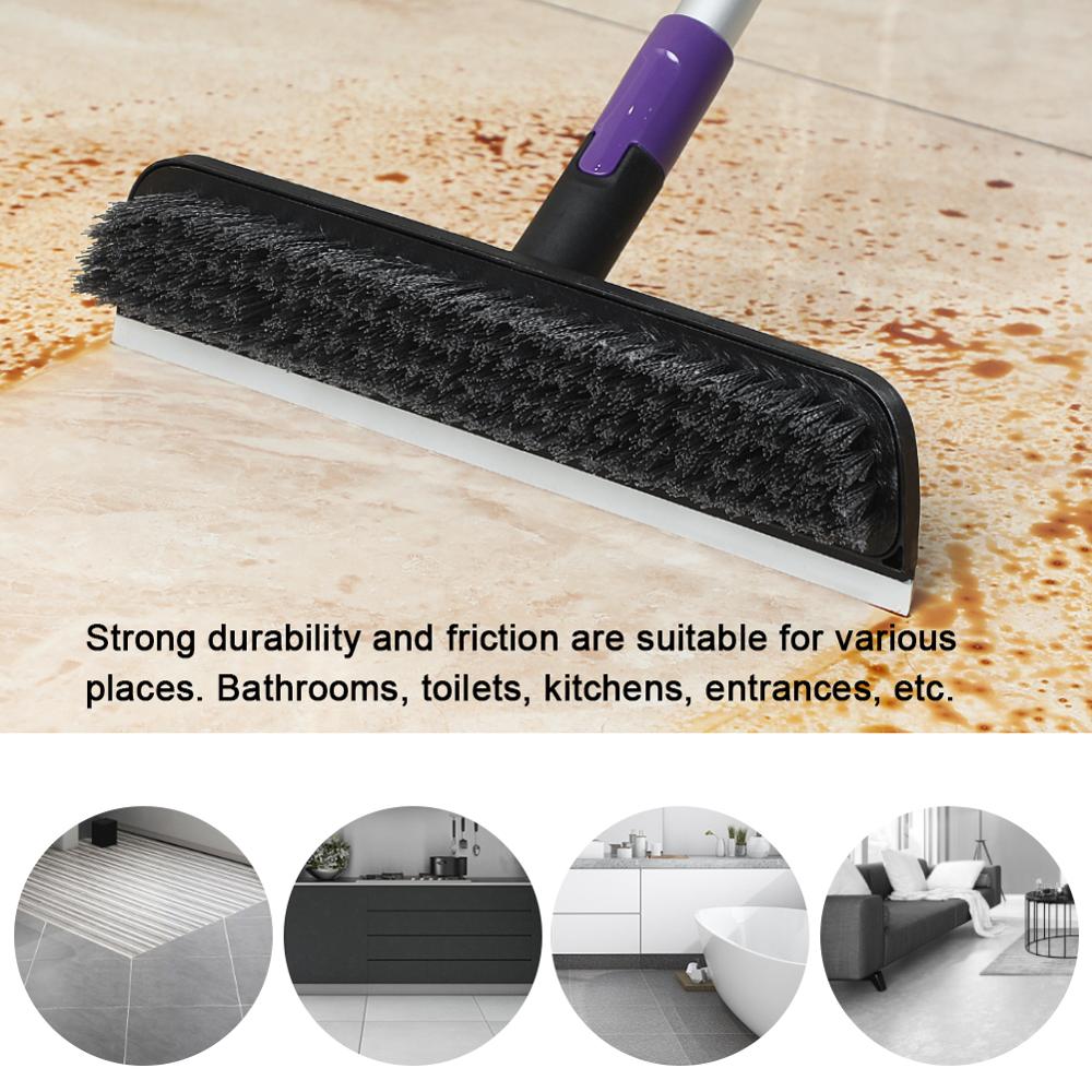 Yocada Scrape and Brush Floor Scrub Brush with Adjustable Long Handle 37&quot; to 51&quot; for Cleaning Bathroom Tile Bathtub Deck