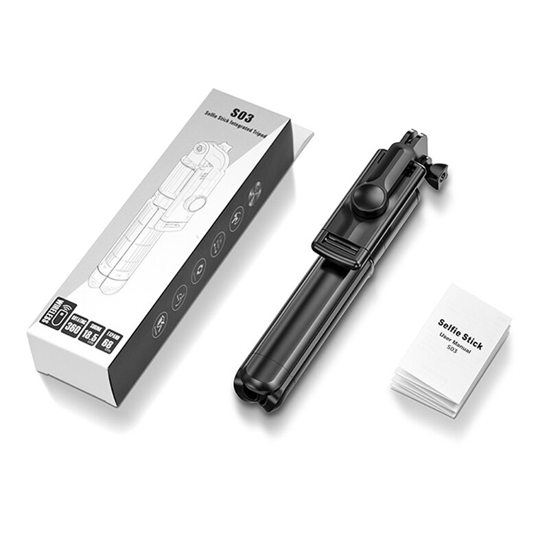 S03 kabellose, faltbare bluetooth-handpod-selfie-sticks für huawei-smartphones mit fernauslöser und ausziehbarem mini-stativ