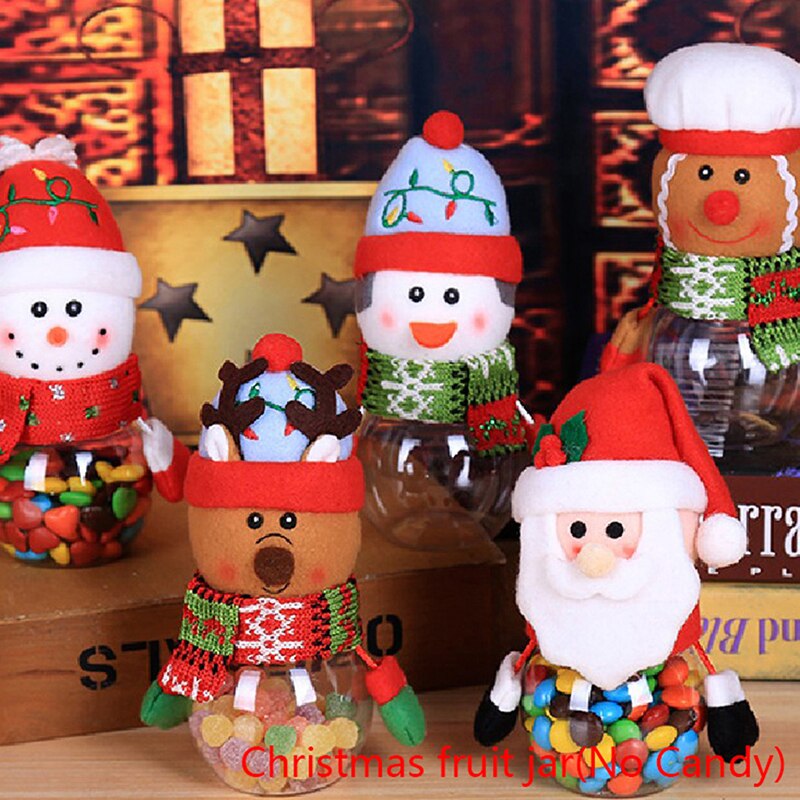 Christmas Candy Jar Children Kids Storage Bottle Santa Bag Christmas Sweet Box Chocolate Candy Box