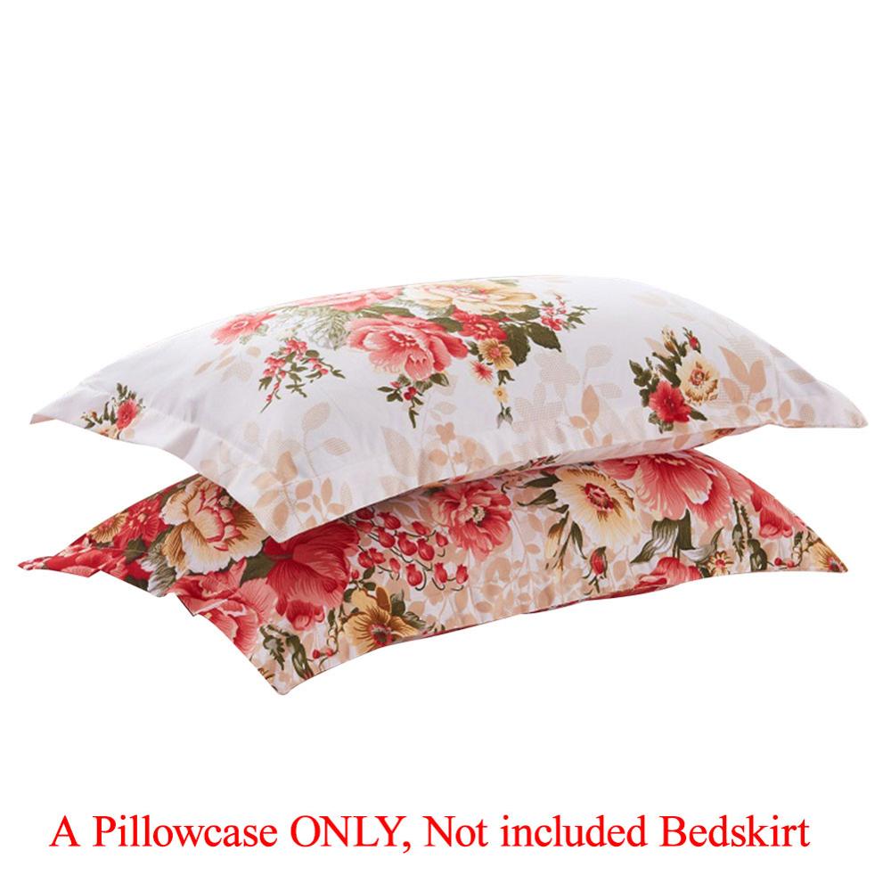 Romantisk to-lags seng nederdel chiffon sengetæppe satin bomuld lagen til bryllup dekoration sengetæppe med elastik: Et pudebetræk