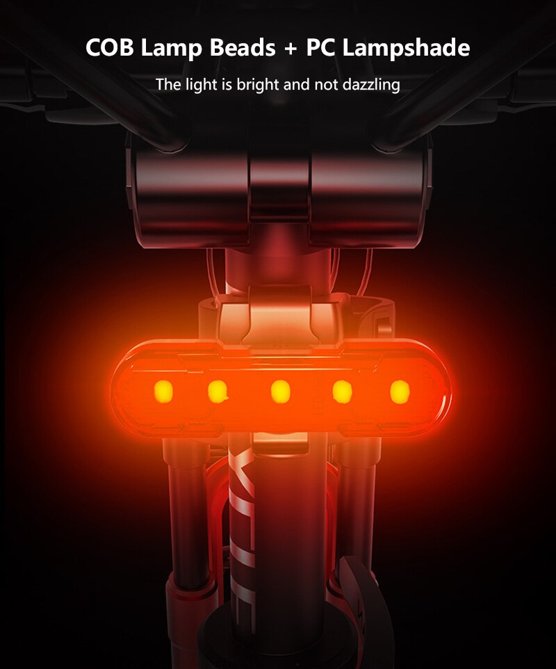 MTB Bike Light Bicycle Rear Light Bike LED Taillight USB Rechargeable Waterproof Safety Warning Cycling Light Rear Warning Light