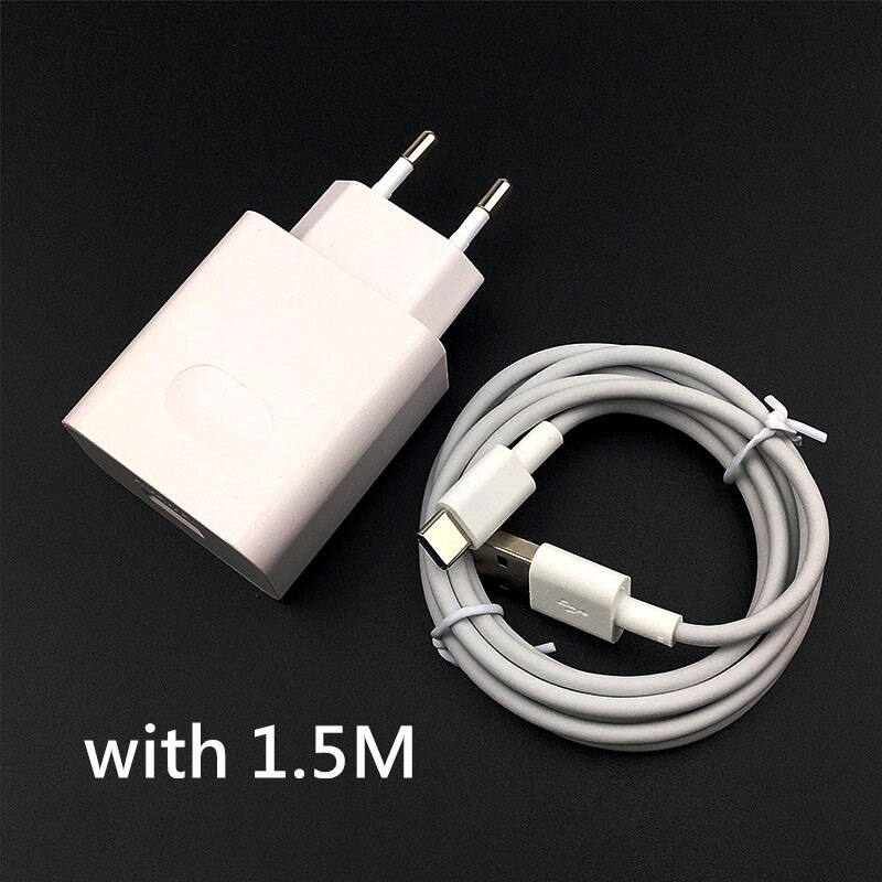Huawei  p40 supercharge oplader originele snellaadadapter  eu 40w 5a c-kabel voor nova 7 p20 p30 pro mate 20 30 40 pro: 40w met 1.5m kabel
