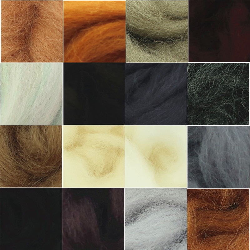 10g Base Colors Series Felting Wool Fibre Flower Animal Wool Roving Needle Handmade Spinning DIY Craft Materials