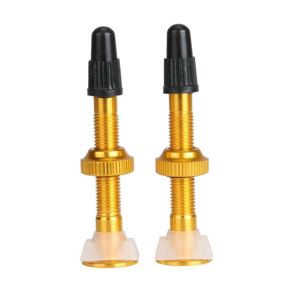 Fiets 1 Paar 40 Mm Presta Ventiel Voor Road Mtb Fiets Tubeless Banden Messing Kern Legering Stem Tubeless Kit Compatibel: Gold Valves PAIR