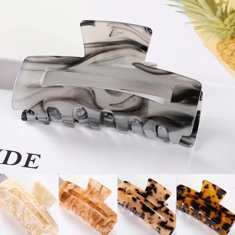 Haarclip Geometrische haarklauwen Vierkante acryl haarspelden Haarklemmen voor vrouwen Luipaardkorrel Haarkrabben Clip Haaraccessoires