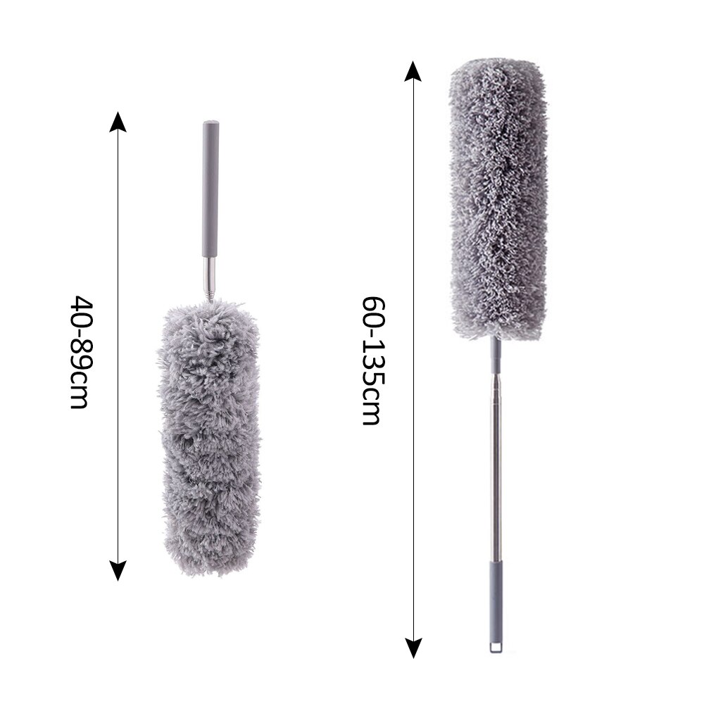 Extendable Feather Duster With Telescopic Pole Stainless Steel Microfiber Duster Soft Cleaning Cobweb Cars Home Cleaner