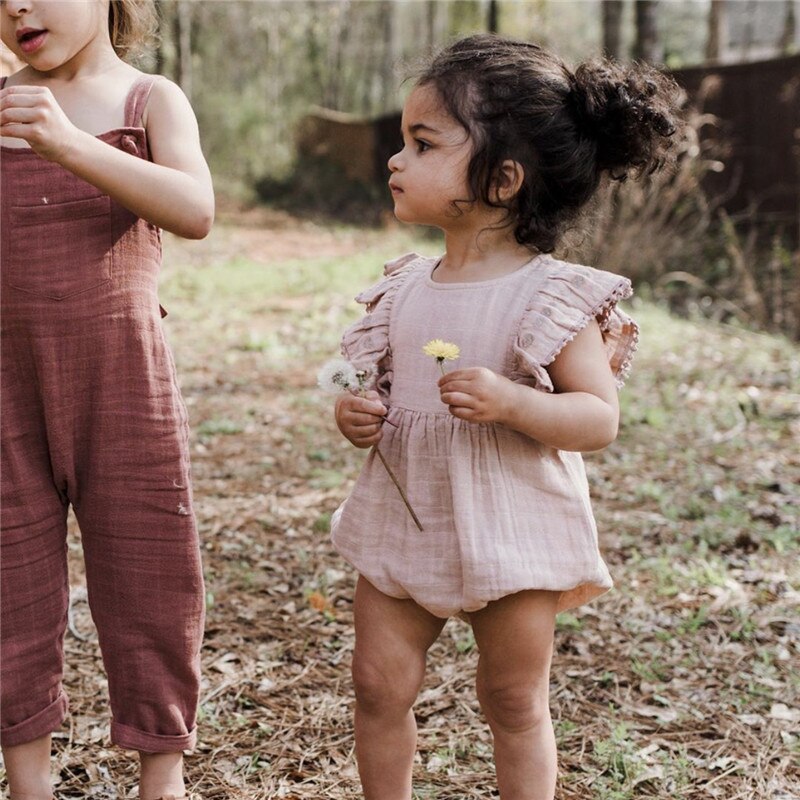 Enkelibb jk mooie baby meisjes romper zomer ruche mouw katoenen onesie born baby meisjes merk rompers voor peutermeisjes