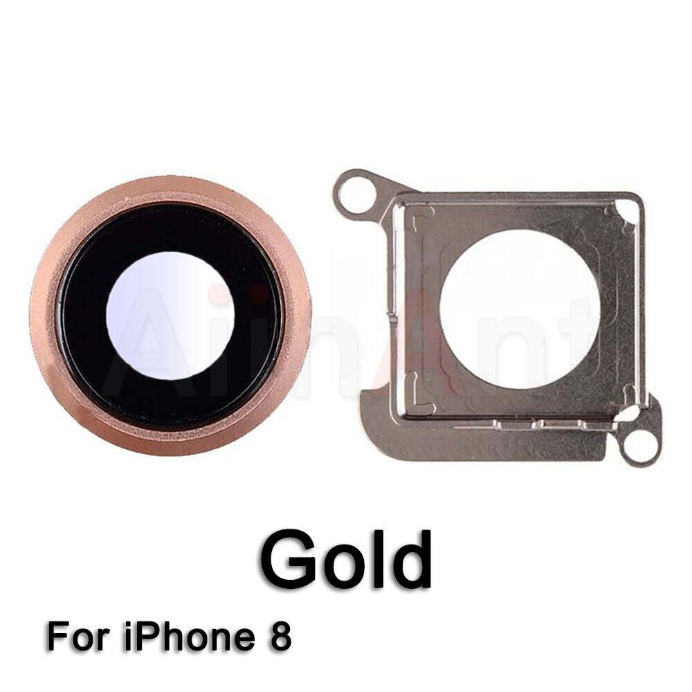 Sapphire Crystal Back Rear Camera Glass Ring For iPhone 7 8 Plus Original Camera Lens Ring Cover Replacement Repair Parts: i8 Gold