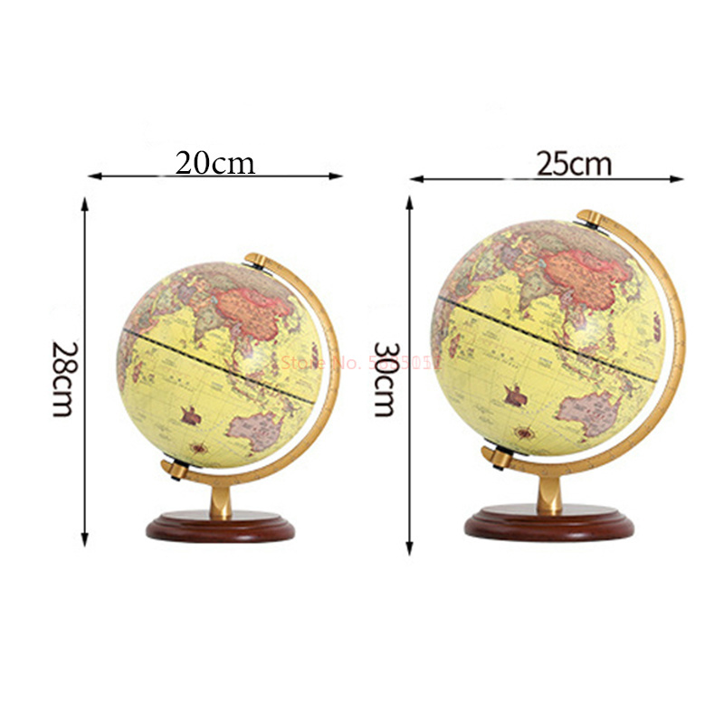 20/25cm rétro LED monde terre Globe carte 360 degrés rotatif monde géographie carte tout en anglais bureau décoration lampe de Table