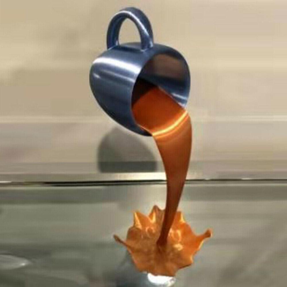 Koffiekopje Decoratie Drijvende Cup Sculptuur Gieten Vloeibare Koffie Mok Art Decor Huis Keuken Decoratie