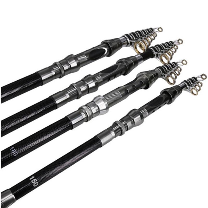 Carbon Spinning Fishing Rod Portable Telescopic Fishing Pole for Travel Saltwater Freshwater