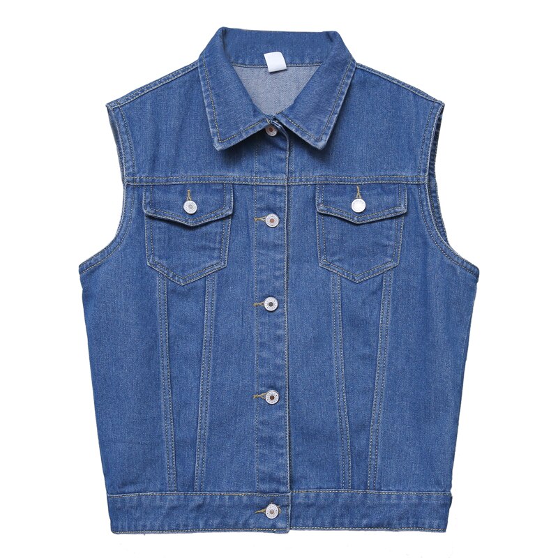 Dames denim jasje lente zomer korte denim dames vest casual slim enkelrijs mouwloos jeans jassen jassen