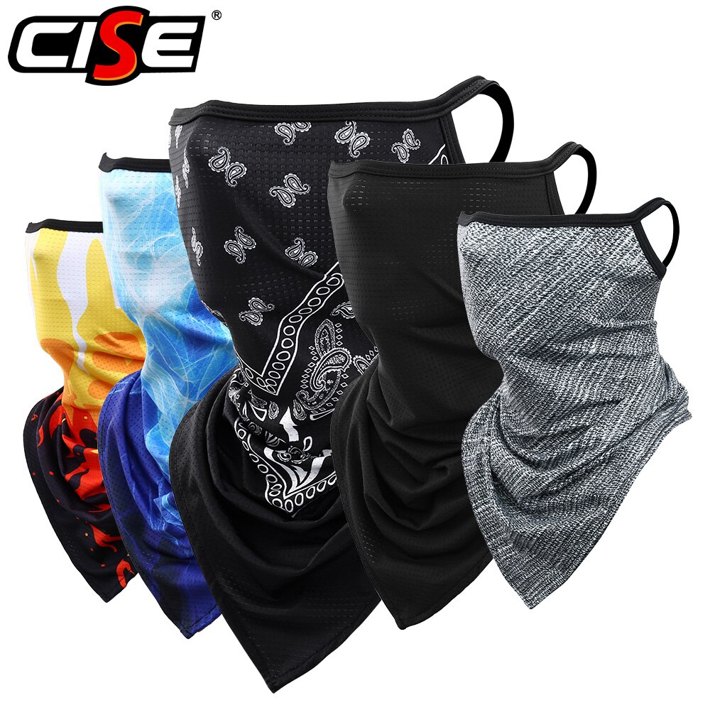 Passamontagna Moto estivo Moto Bandana Earloop maschera di seta di ghiaccio sciarpa tubolare motocross motociclista ciclismo scaldacollo uomo donna