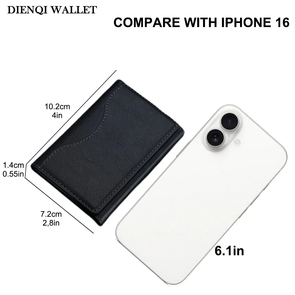 Trifold Magnetic Phone Wallet PU Leather Card Bag Magsafe Card Holder Wallet dla Apple IPhone 16 15 12 13 14 Pro Max Plus Mini