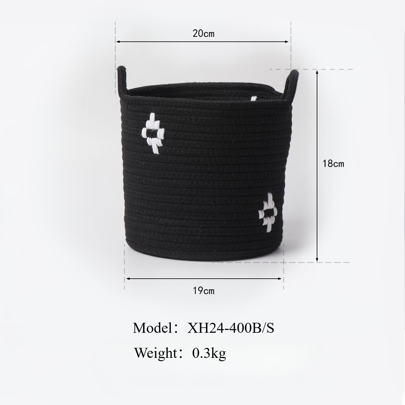 Eenvoudige katoenen en linnen touw opbergmand thuis kleding opbergmand woonkamer speelgoed opslag vuile kleren mand: Blauw