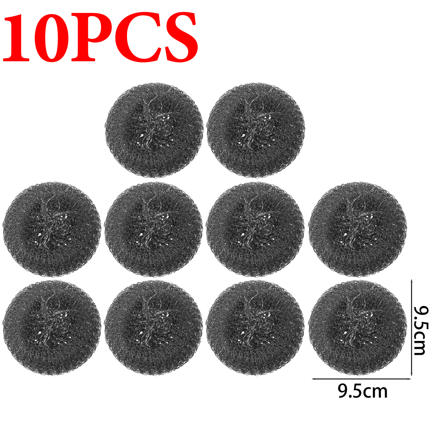 Steel Wool Scrubber with Handle Stainless Steel Pan Cleaner Scrubber with Long Short Handle Cleaning Brush Replaceable Wire Ball: Red