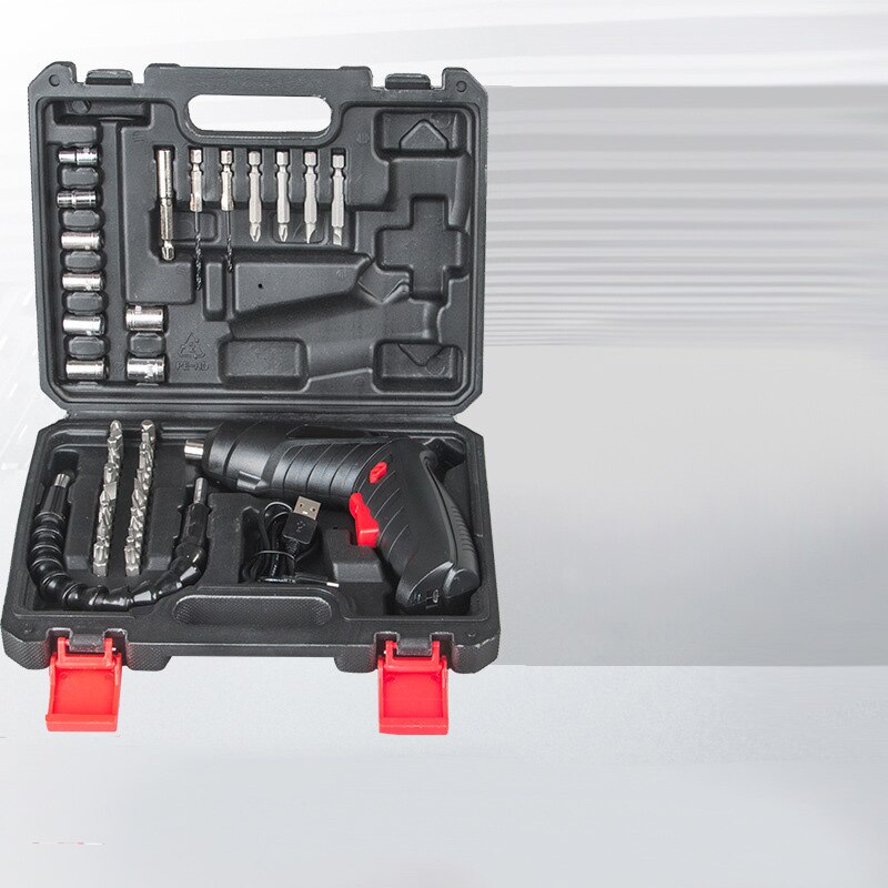 3.6V lithium-ion Battery Cordless Screwdriver Electric Drill Hole Electrical Screwdriver Hand Driver Wrench Power Tools: Black 47pcs