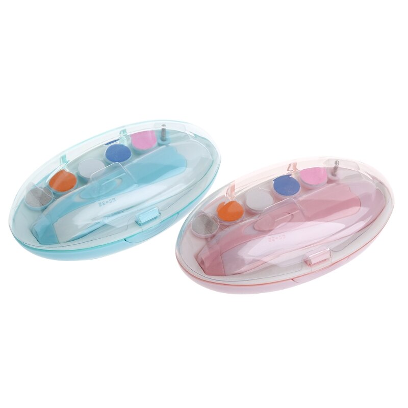 Marca elétrica conjunto de cuidados com as unhas do bebê com led segurança aparador de unhas manicure pedicure clipper cortador tesoura crianças infantil cuidados com as unhas