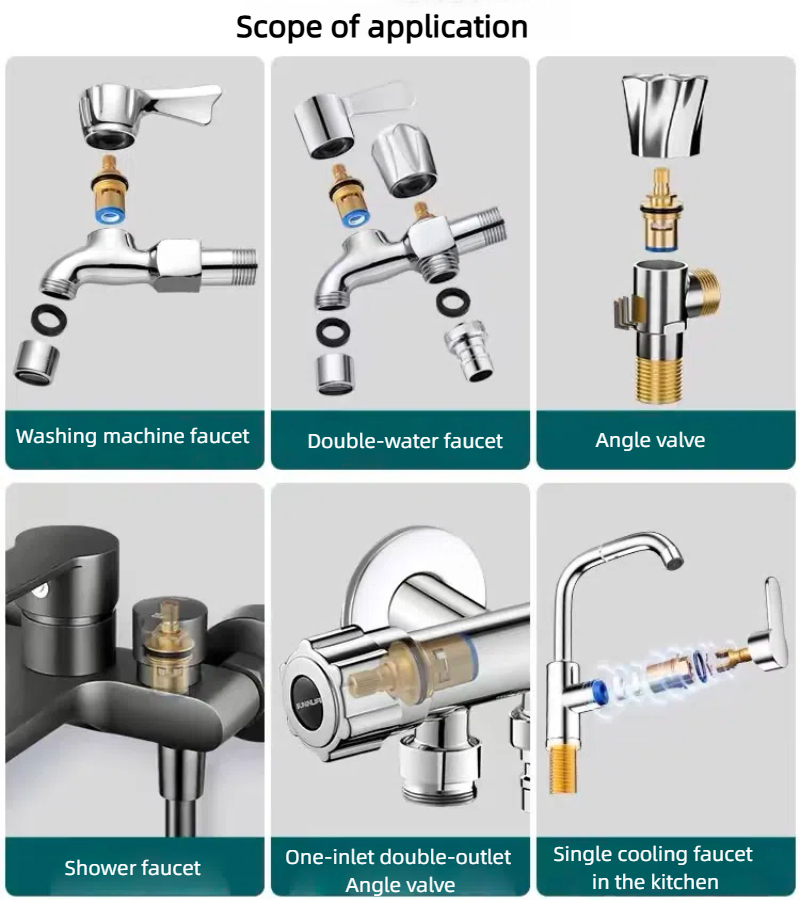 Brass ceramic faucet valve core, inner core of kitchen and bathroom single and cold universal quick-boiling faucet
