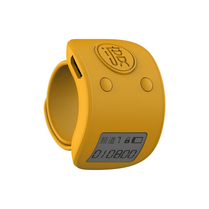 Mini Digital LCD Electronic Finger Ring Hand Tally Counter 6 Digit Rechargeable Counters Clicker: YELLOW