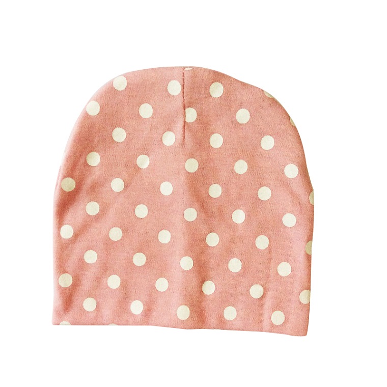 Vauvan hattu puuvilla kukka print vauva cap taapero pipo hatut vauva tyttö caps: Vaaleanpunainen piste
