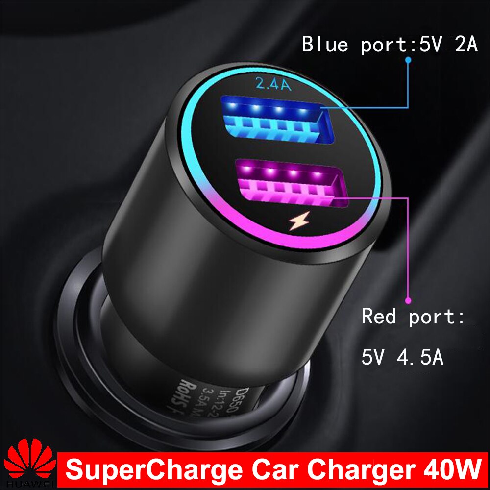 Voor Huawei Max 40W Supercharge Autolader Metalen Fcp Snelle Lading 5A Type-C Kabel Voor Huawei P30 pro Mate 40 30 20 Lite Honor V20