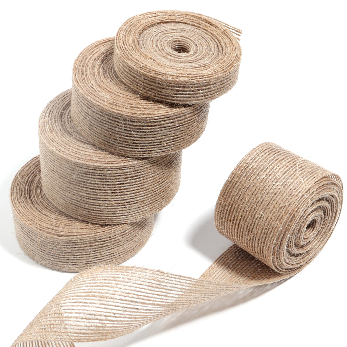 5/10Meters Linen Burlap Fabric Ribbon Macrame Craft Linen Webbing for Wedding Decoration Box Bouquet Bow Packaging Stuff