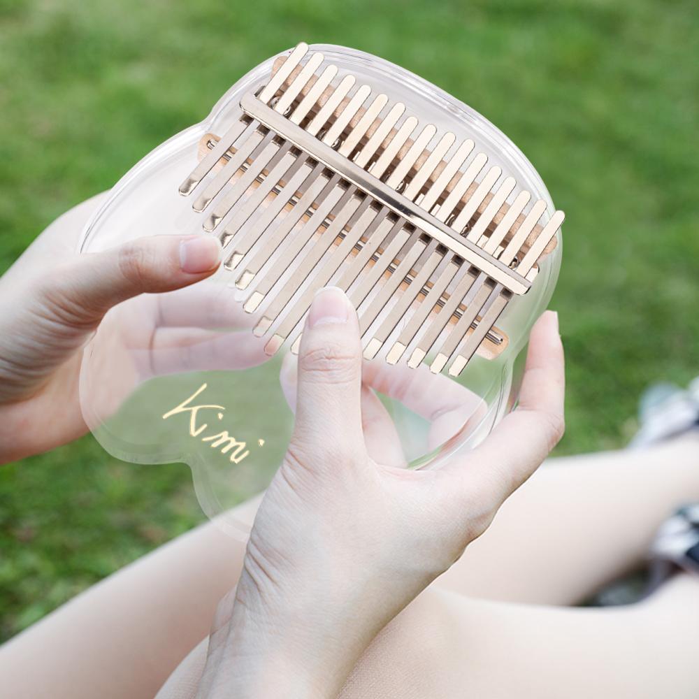 Kimi sød kat klo formet 17 nøgle kalimba akryl tommelfinger klaver gennemsigtig tasteinstrument med tuner hammer gig bag