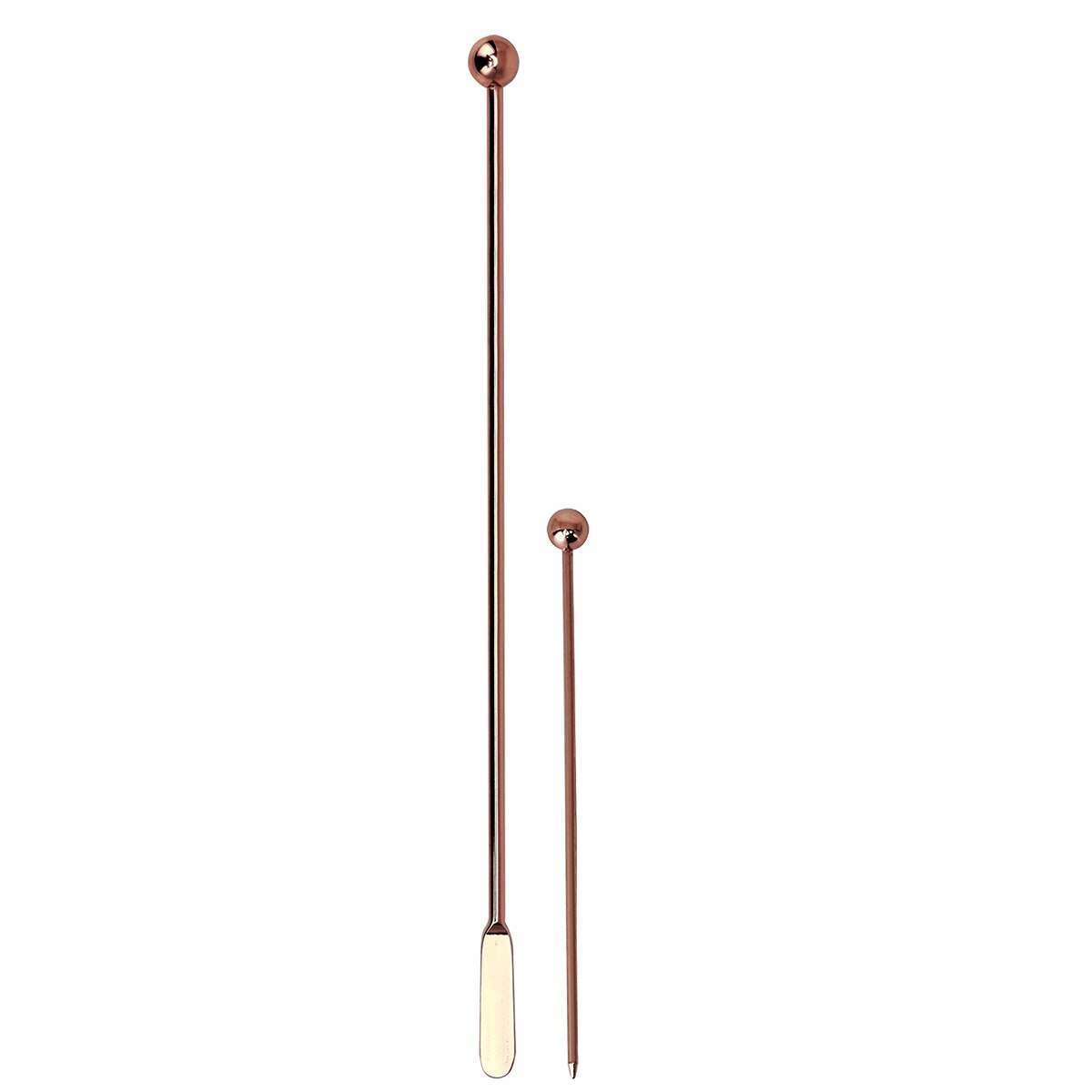 Cocktail Picks Drink Mixer Bar Stirring Mixing Sticks Muddler Ladle Stirrer Swizzle Sticks Coffee Stirring Sticks Fruit needle: Rose Gold