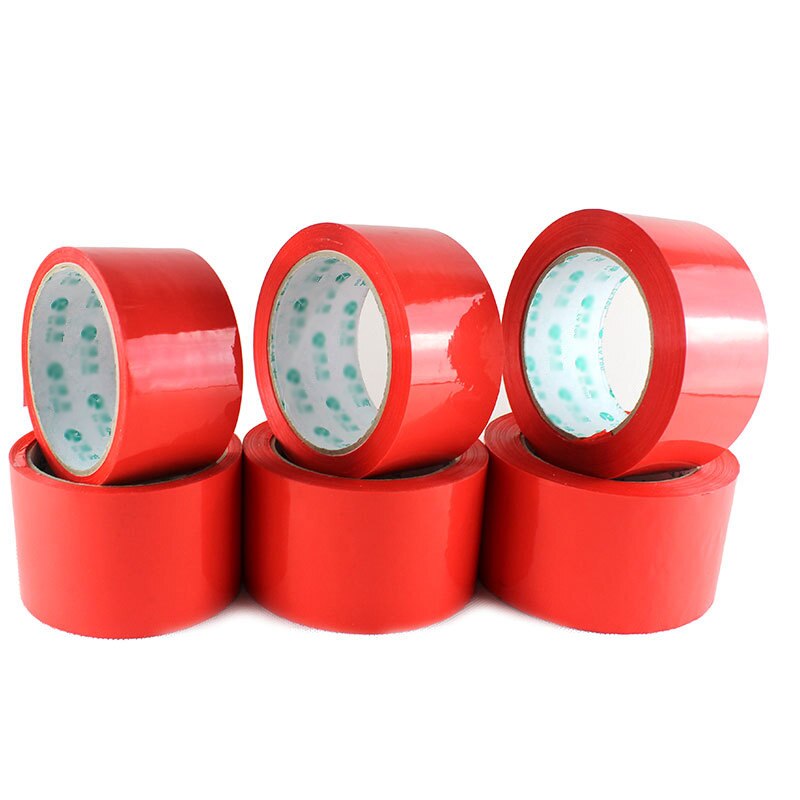 Red Plastic Packaging Tape BOPP Tapes Transparent Adhesive Tape Logistics Express Sealing Tape 11 Sizes