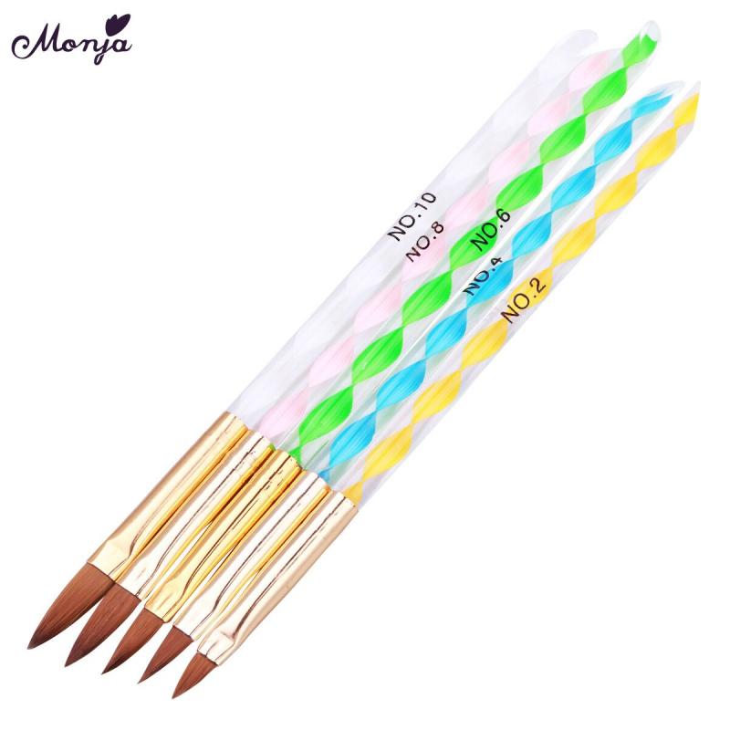 5Pcs Nail Pen Professionele Nail Art Tool Swirl Marbleizing Staal Puntjes Pen Nail Puntjes Pen Manicure Nail Art Tool nail Art