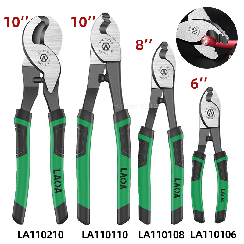 LAOA Kabelschaar CR-V Kabeltang Elektrische draadstripper Combinatie Multifunctioneel handgereedschap 6 8 10 inch Krimptang