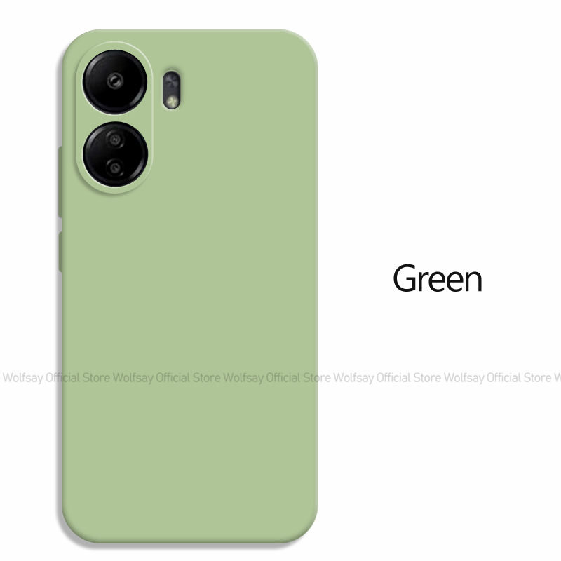 Pour Xiaomi Redmi 13C étui Xiaomi Redmi 13C 12C 10C 9C housse antichoc liquide Silicone couverture de téléphone pour Xiaomi Redmi 13C: Tissu de coton / green