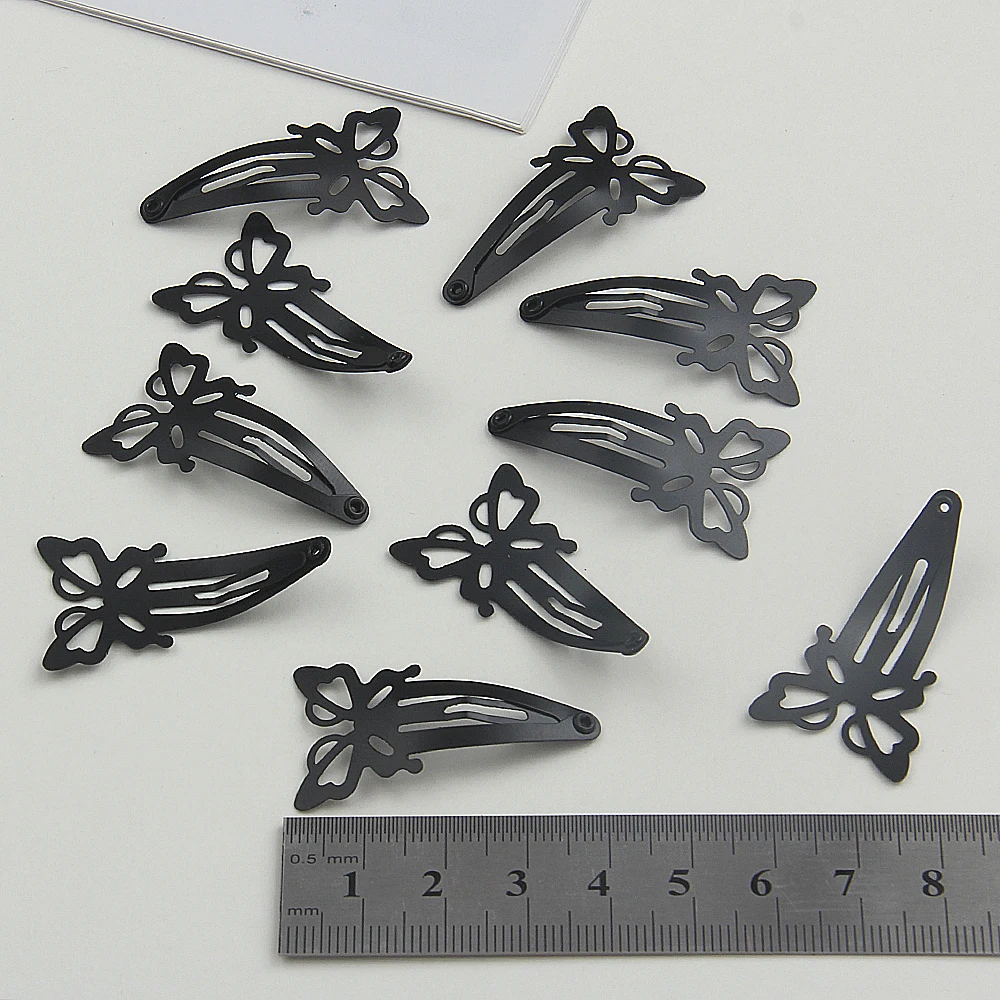 Pasador de estilo Y2K para mujer, horquillas negras simples, Clips BB, tocado, pasadores, accesorios para el cabello, 10/6 piezas: L / Plata