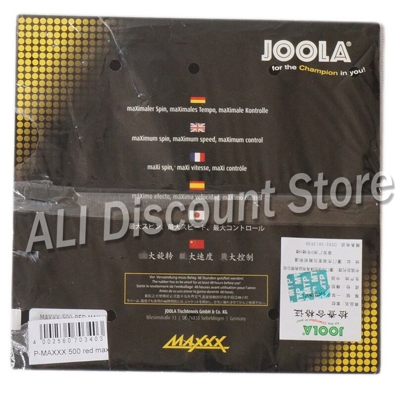 Joola maxxx 500 tênis de mesa de borracha pips-em raquetes de tênis de mesa raquete de esportes de borracha feita na alemanha raquete de ping pong