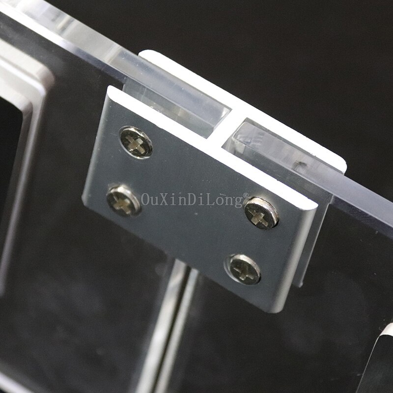 10PCS 180Degrees 2Ways Flat Glass Clamp Bracket Holder for Window Handrail Glass Aluminium Clamps for 2-20mm Glass Black JF1811