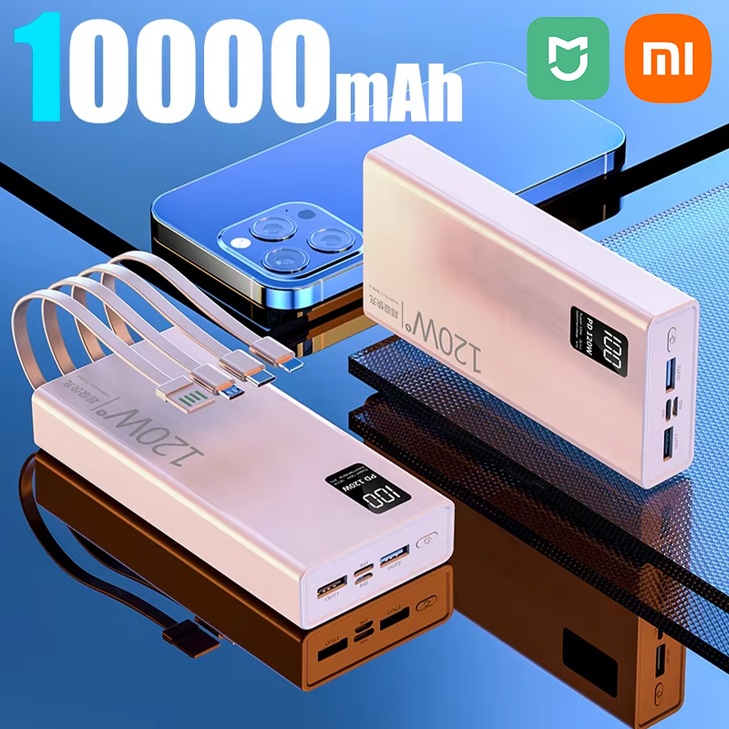 Xiaomi Mijia 120W 50000mAh High Capacity Power Bank 4 in 1 Fast Charging Powerbank Portable Battery Charger For Xiaomi iPhone: grey