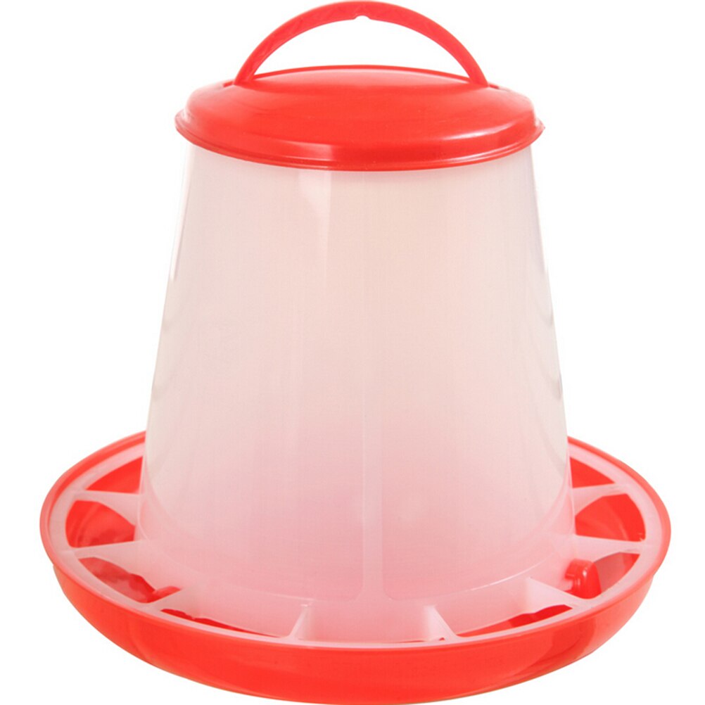 Red Plastic Feeder Chicken Baby Chicks Hen Poultry Feeder Lid & Handle Farm Animal Feeding Watering Supplies 1.5kg
