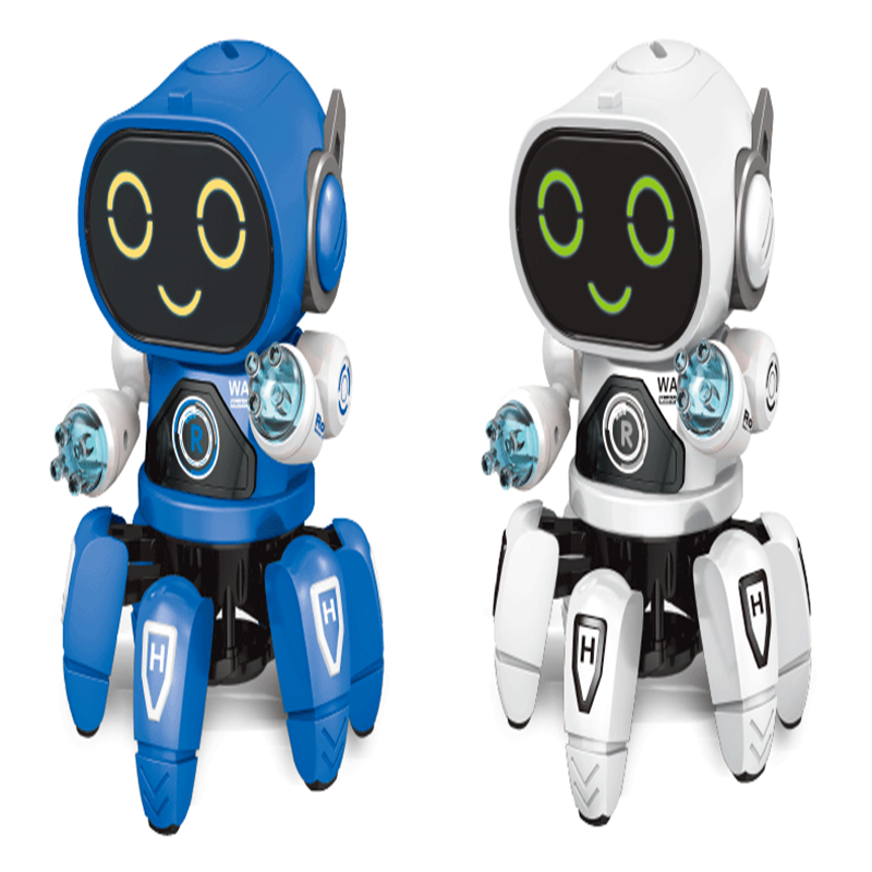 Mini jouets pour enfants, 6 griffes, pieuvre, Robot ABS, lumières LED, musique dansante, colorés, pour garçons et filles, 2022