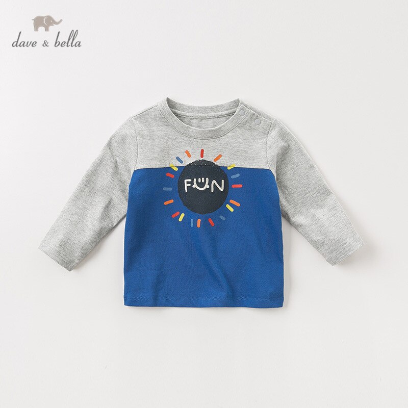 DBA10890 dave bella herfst baby jongens trui kinderen lange mouw t-shirt baby peuter tops kids tees