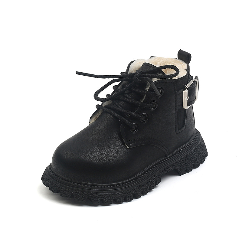 Crianças botas para meninas sapatos de inverno crianças meninos do bebê botas curtas de veludo de pelúcia martin botas zíper fundo macio sapatos de algodão quente