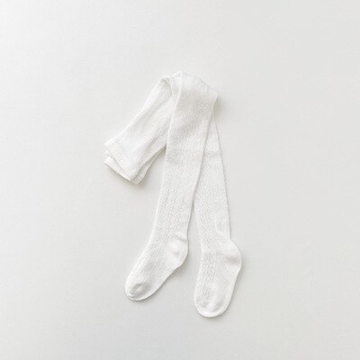 Collants d&#39;été fins pour bébés filles, bas en coton doux, ajouré, respirant: White / 2-4 Years Old (L)