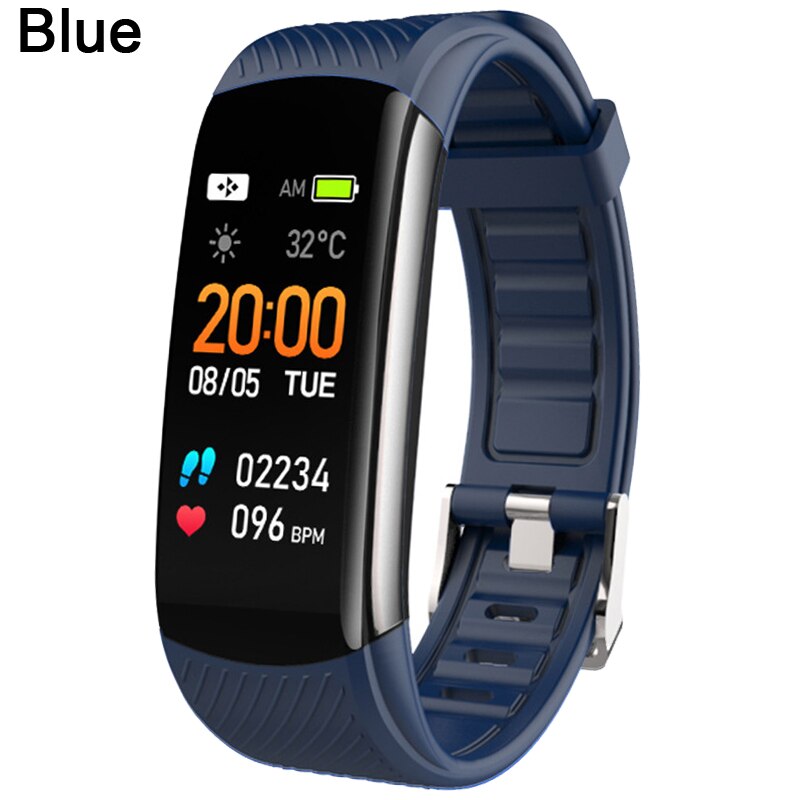 Fitness Tracker Waterdichte Ip67 Smart Fitness Armband Bloeddruk Hartslagmeter Sport Smart Band Horloge Voor Android Ios: Blue