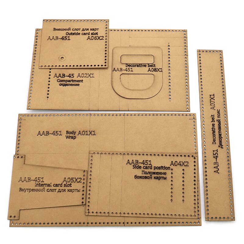 diy handmade leather goods ladies short wallet wallet kraft paper template leather craft pattern DIY mold sewing pattern: Default Title